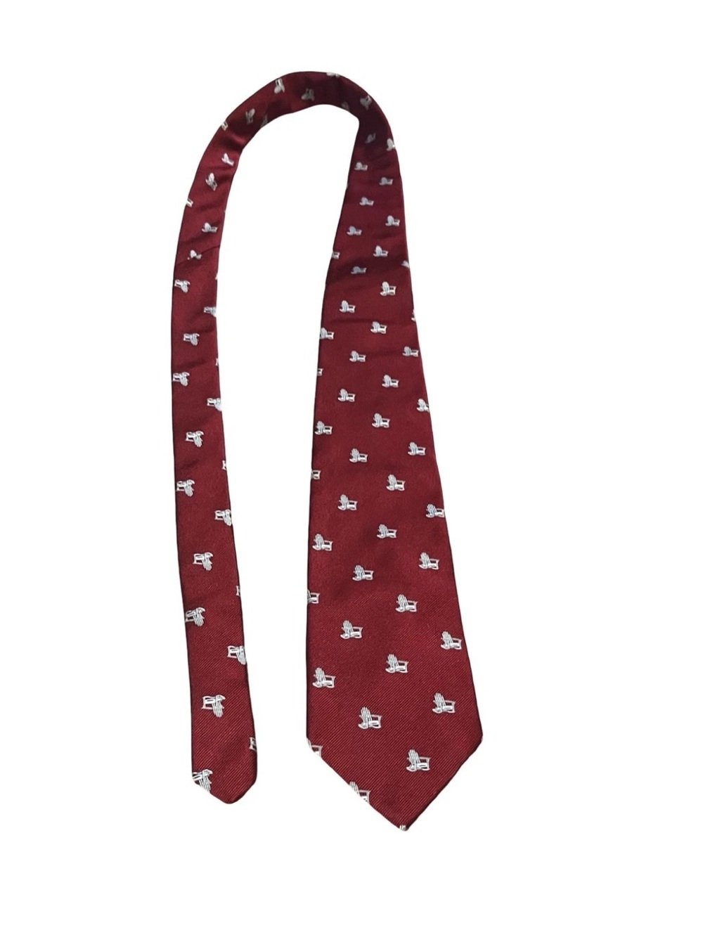 Brooks Brothers Silk Tie FUN TIE  ADIRONDACK chair red tie - Italy silk tie